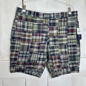$398 Polo Ralph Lauren Patchwork Madras Plaid Shorts Mother Of Pearl Buttons 36‎